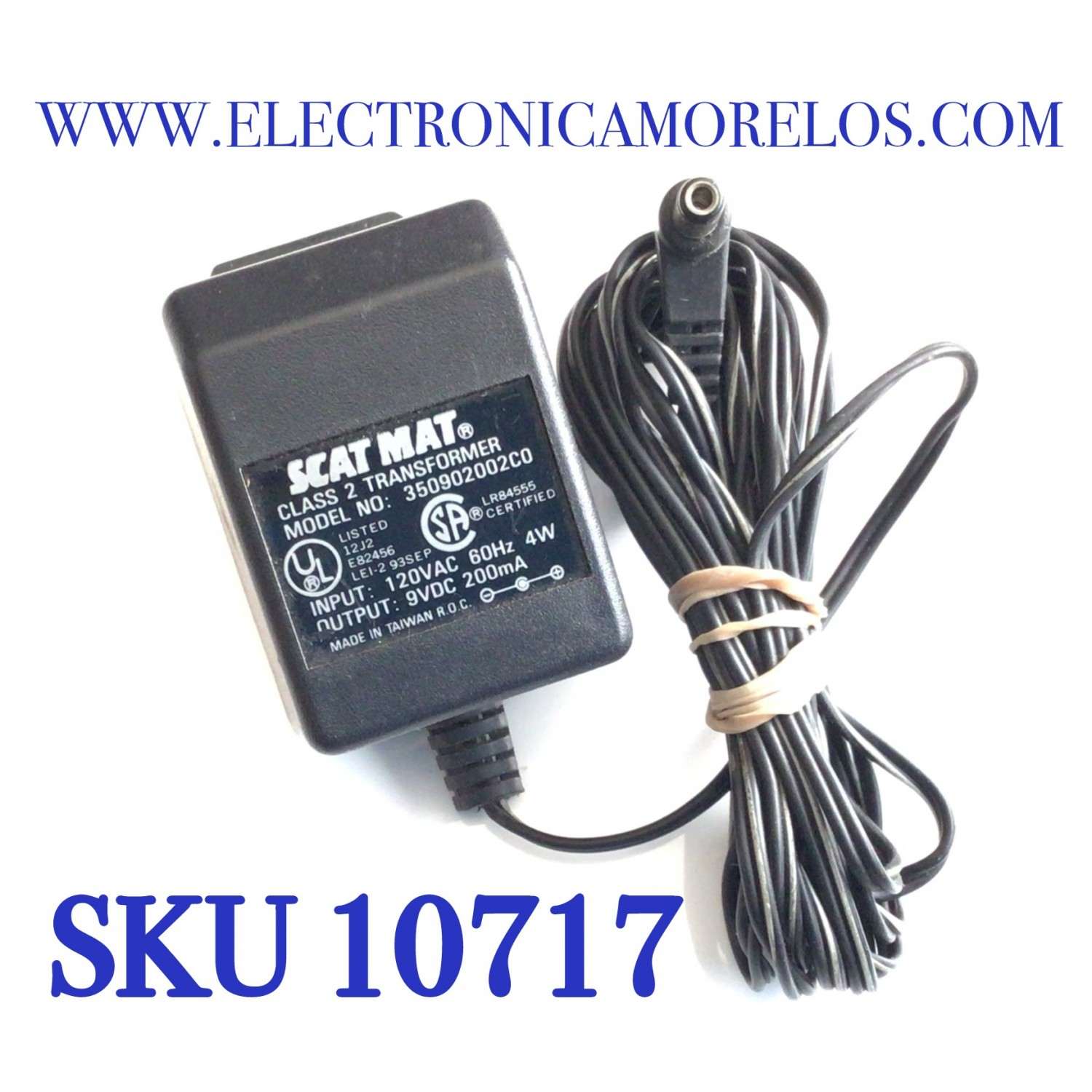 CARGADOR / ADAPTADOR DE FUENTE DE ALIMENTACION / VCA-VCD / NUMERO DE PARTE 350902002C0 / LR84555 / 12J2 / E8245 / ENTRADA VCA 120V 60HZ 4W / SALIDA VCD 9V 200MA / MODELO 350902002C0